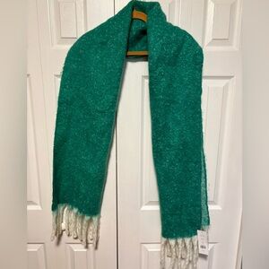 French Connection Emerald Green Cozy Plush Scarf - lightweight